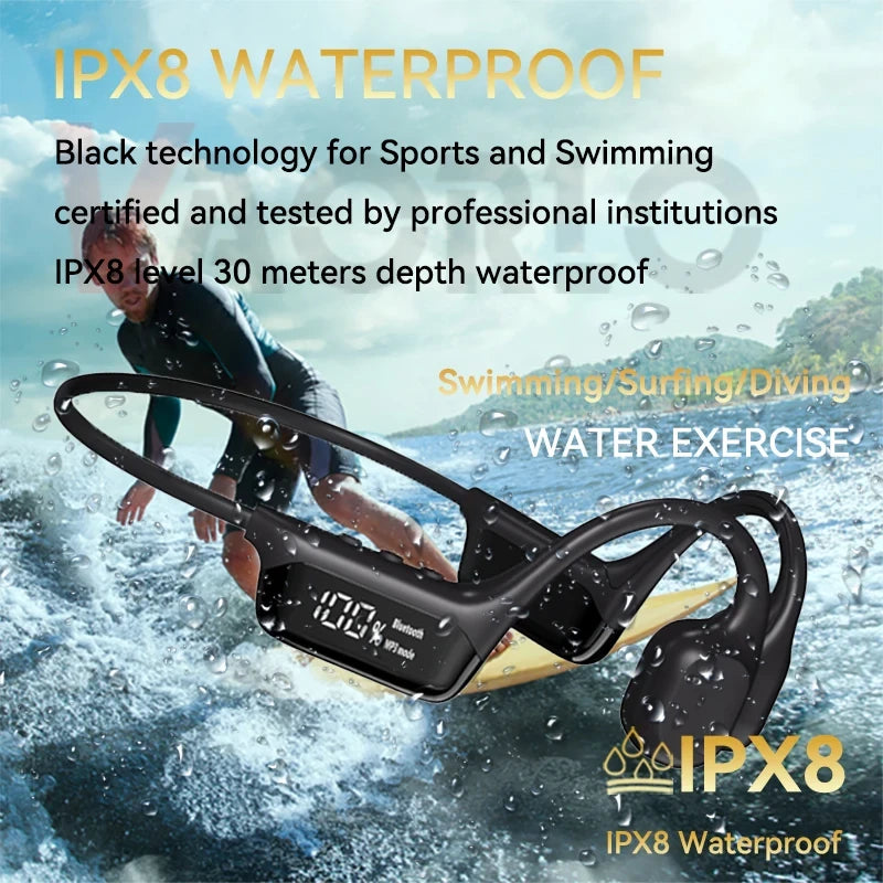 IPX8 Waterproof Bone Conduction Headphones