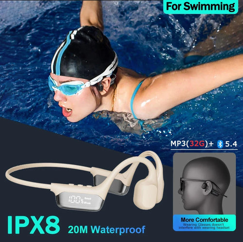 IPX8 Waterproof Bone Conduction Headphones